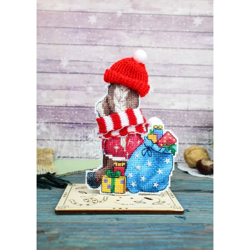 Набор для вышивания крестиком "Лошадь в шапке" 13x9 см SR-1327