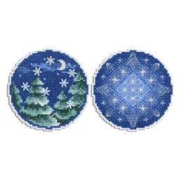 Cross stitch kit "Christmas ball with patterns" 9x9 cm SR-1124