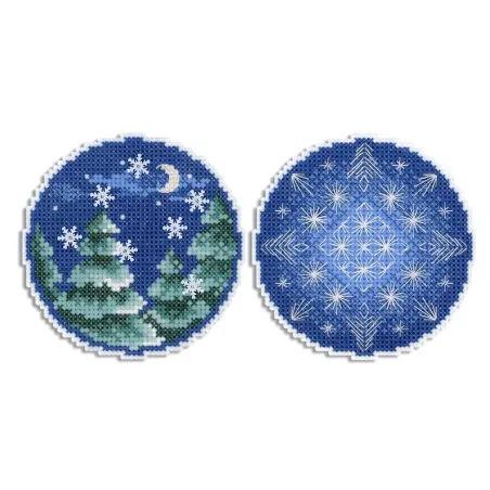 Cross stitch kit "Christmas ball with patterns" 9x9 cm SR-1124