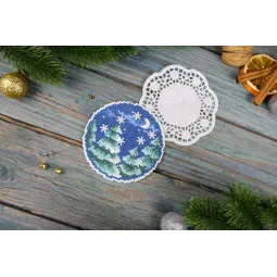 Cross stitch kit "Christmas ball with patterns" 9x9 cm SR-1124