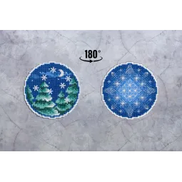 Cross stitch kit "Christmas ball with patterns" 9x9 cm SR-1124