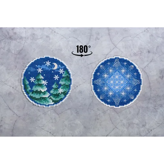 Kryželio rinkinys "Kalėdinis rutulys su raštais" 9x9 cm SR-1124