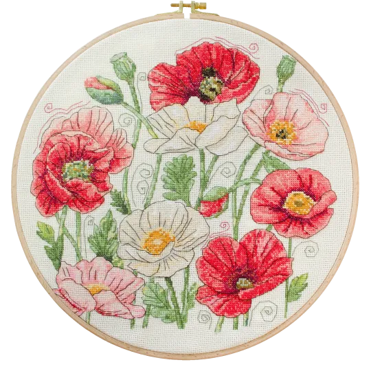 Kreuzstich-Set "Wenn Mohnblumen blühen" 30x30 cm AAH-299