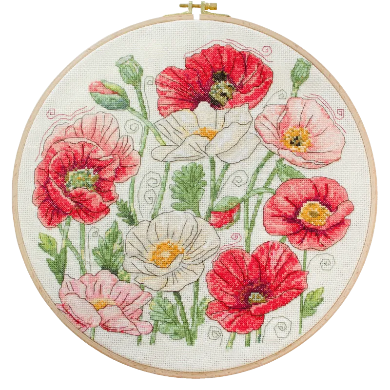 Kreuzstich-Set "Wenn Mohnblumen blühen" 30x30 cm AAH-299