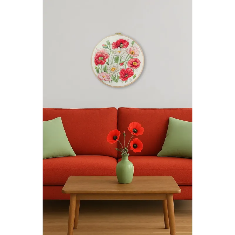 Kreuzstich-Set "Wenn Mohnblumen blühen" 30x30 cm AAH-299