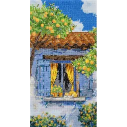 Kryželiu siuvinėjimo rinkinys "Viduržemio jūros svaja" 18x34 cm AAH-291