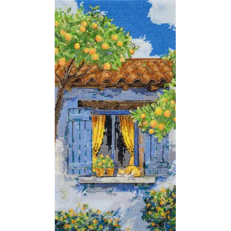 Kryželiu siuvinėjimo rinkinys "Viduržemio jūros svaja" 18x34 cm AAH-291