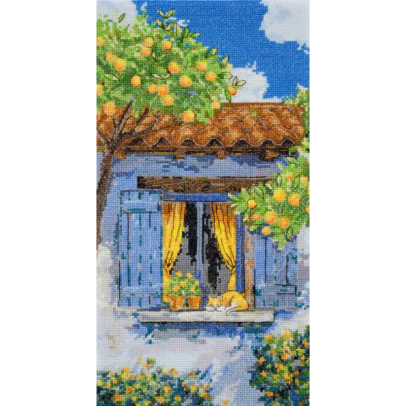 Kryželiu siuvinėjimo rinkinys "Viduržemio jūros svaja" 18x34 cm AAH-291