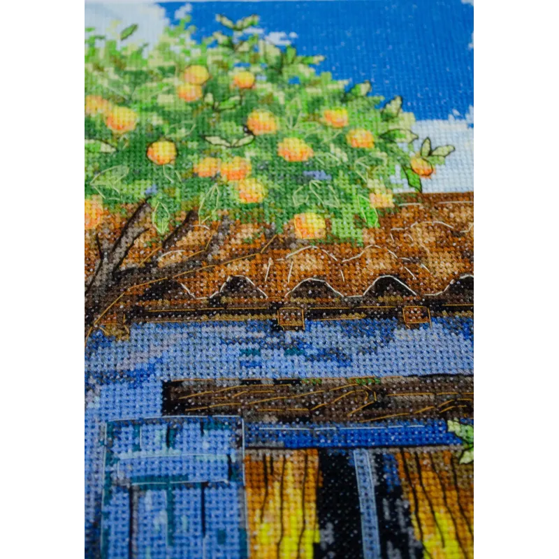 Kryželiu siuvinėjimo rinkinys "Viduržemio jūros svaja" 18x34 cm AAH-291