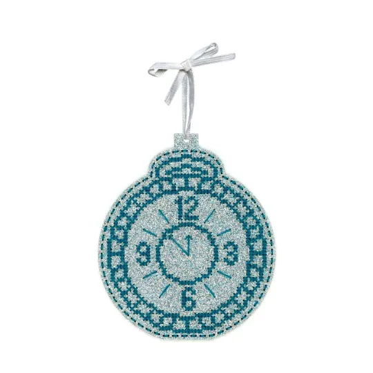 Kryželiu siuvinėjimo rinkinys „Naujametiniai žaisliukai: beveik vidurnaktis“ 13x11 cm ST-1088