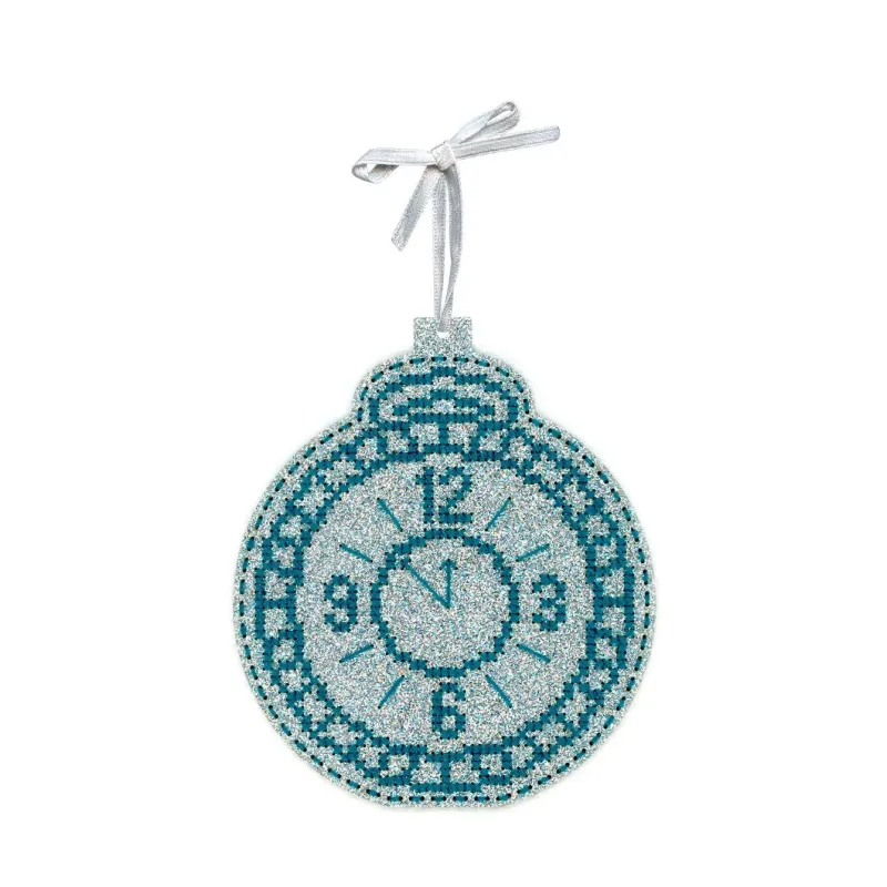 Kryželiu siuvinėjimo rinkinys „Naujametiniai žaisliukai: beveik vidurnaktis“ 13x11 cm ST-1088