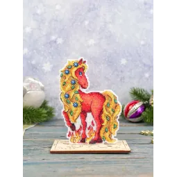 Kit de point de croix "Cheval de feu" 13x9 cm SR-1330