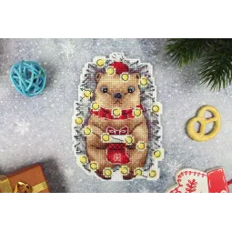 Набор для вышивания крестом «Новогодний ежик» 12x8 см SR-1173