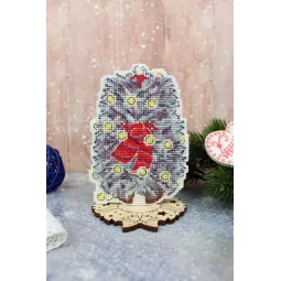 Kryželiu siuvinėjimo rinkinys „Naujametinis ežiukas“ 12x8 cm SR-1173