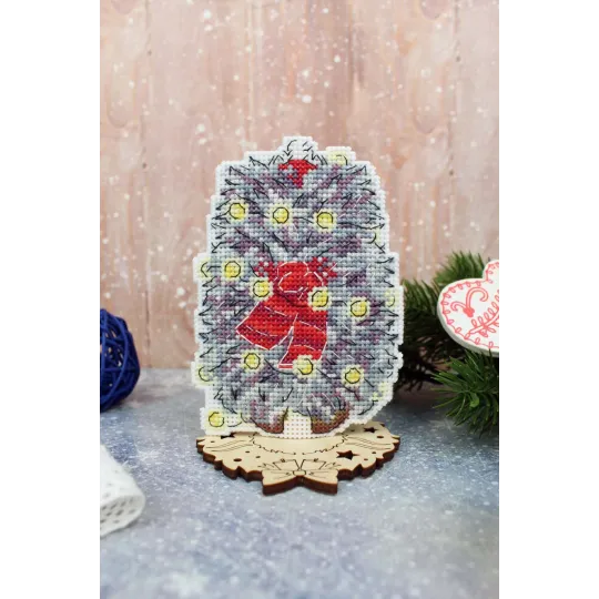 Kit de point de croix "Hérisson du Nouvel An" 12x8 cm SR-1173