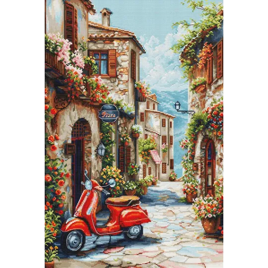 Kreuzstich-Set. „Italien im Blumenduft“ 32 x 48 cm SBU5095