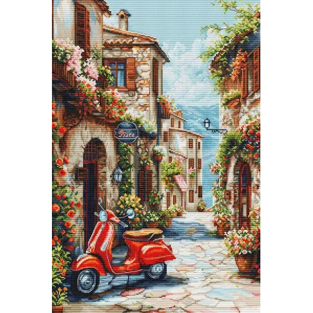 Cross Stitch Kit. "Italy in the Perfume of Flowers" 32 x 48 cm SBU5095