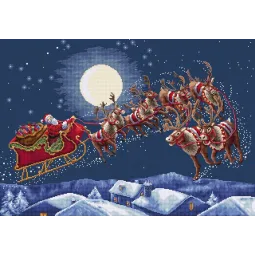 Cross stitch kit "Christmas Eve Flight" 51 x 35 cm SLETIL9959