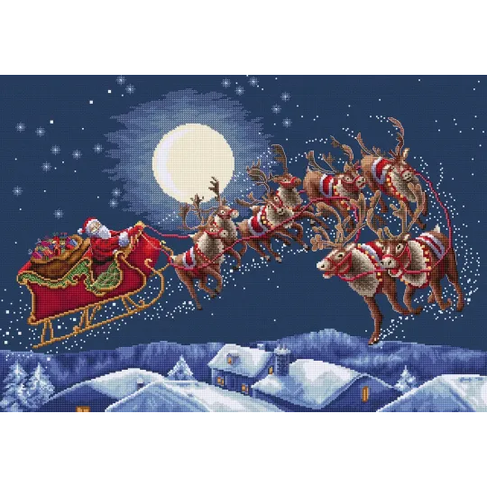 Cross stitch kit "Christmas Eve Flight" 51 x 35 cm SLETIL9959