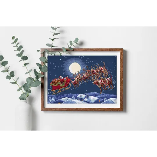 Cross stitch kit "Christmas Eve Flight" 51 x 35 cm SLETIL9959