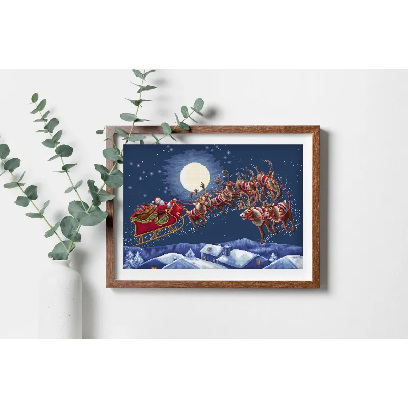 Kreuzstichset „Heiligabendflug“ 51 x 35 cm SLETIL9959