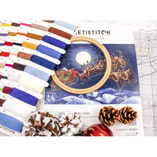 Kreuzstichset „Heiligabendflug“ 51 x 35 cm SLETIL9959