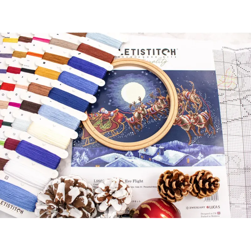 Kreuzstichset „Heiligabendflug“ 51 x 35 cm SLETIL9959