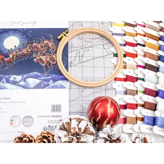 Cross stitch kit "Christmas Eve Flight" 51 x 35 cm SLETIL9959
