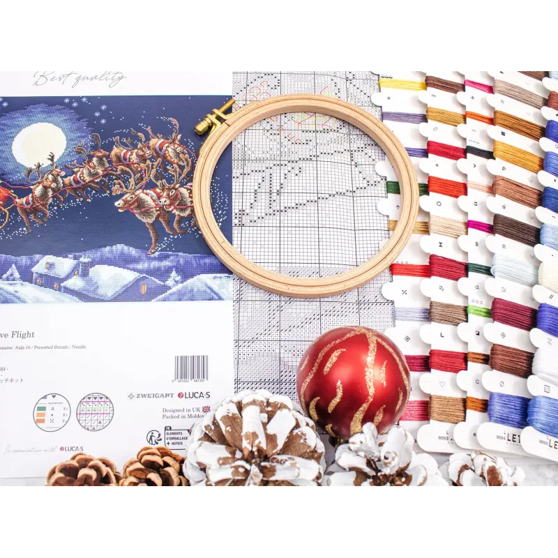 Cross stitch kit "Christmas Eve Flight" 51 x 35 cm SLETIL9959