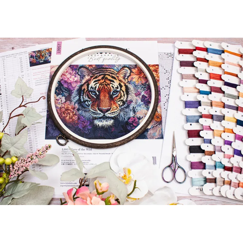 Kit point de croix "Eyes of the Wild" 38 x 27 cm SLETIL9957