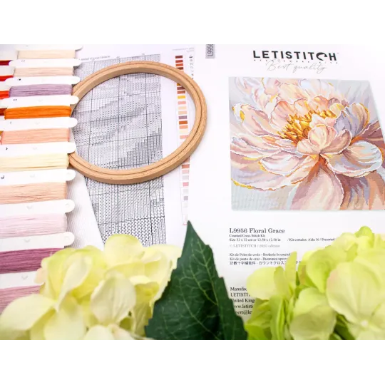 Cross stitch kit "Floral Grace" 32x32cm SLETIL9956