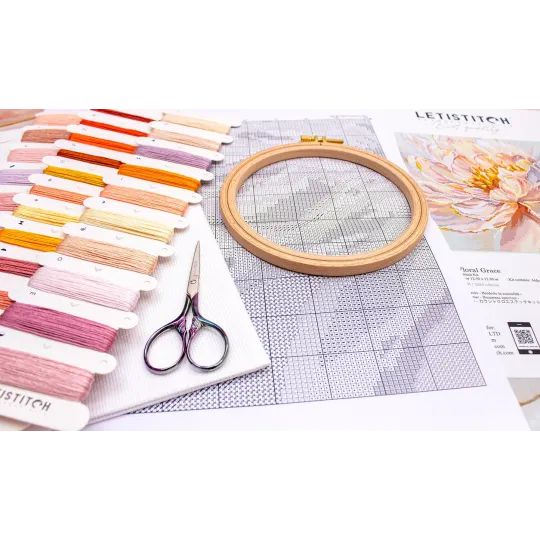 Cross stitch kit "Floral Grace" 32x32cm SLETIL9956