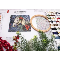 Набор для вышивания крестом "Зимняя лошадь" 20x20см SLETIL9955