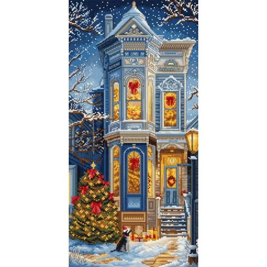 Kreuzstich-Set "Viktorianische Weihnachten" 19x39cm SLETIL9953