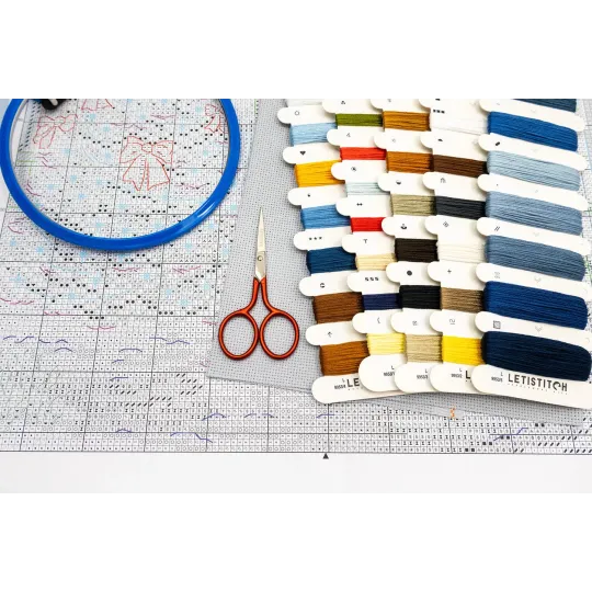 Набор для вышивки крестом "Викторианское Рождество" 19x39см SLETIL9953