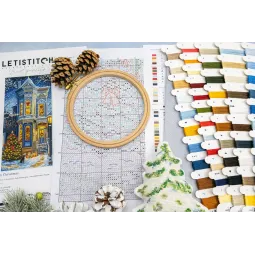 Набор для вышивки крестом "Викторианское Рождество" 19x39см SLETIL9953