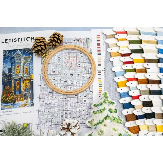 Kreuzstich-Set "Viktorianische Weihnachten" 19x39cm SLETIL9953