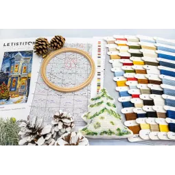 Набор для вышивки крестом "Викторианское Рождество" 19x39см SLETIL9953