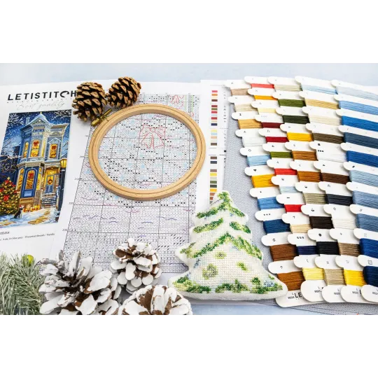 Kreuzstich-Set "Viktorianische Weihnachten" 19x39cm SLETIL9953