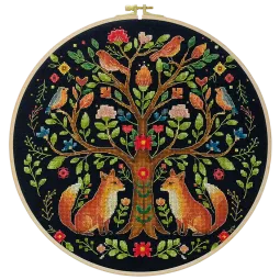 Kit de point de croix "L'Arbre des contes de forêt" 30x30 cm AAH-298