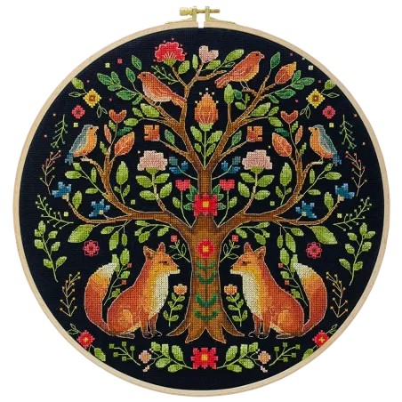 Kreuzstich-Set "Der Baum der Waldmärchen" 30x30 cm AAH-298