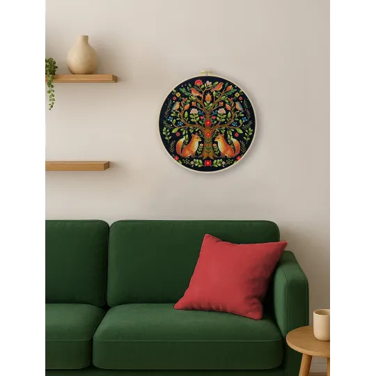 Kit de point de croix "L'Arbre des contes de forêt" 30x30 cm AAH-298