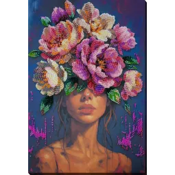 Haupt-Perlenstickerei-Set "Blühende Gedanken" 26x39 cm AAB-958