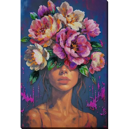 Haupt-Perlenstickerei-Set "Blühende Gedanken" 26x39 cm AAB-958