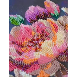 Kit de broderie de perles principal "Pensées fleuries" 26x39 cm AAB-958