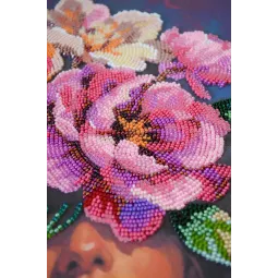 Kit de broderie de perles principal "Pensées fleuries" 26x39 cm AAB-958