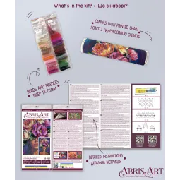 Pagrindinis karoliukų siuvinėjimo rinkinys "Žydinčios mintys" 26x39 cm AAB-958