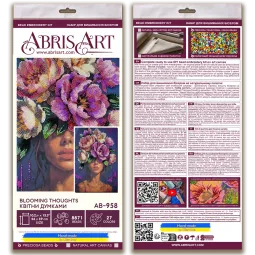 Kit de broderie de perles principal "Pensées fleuries" 26x39 cm AAB-958