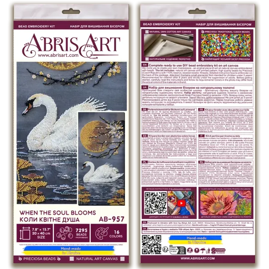 Main Bead Embroidery Kit "When the Soul Blooms" 20x40 cm AAB-957