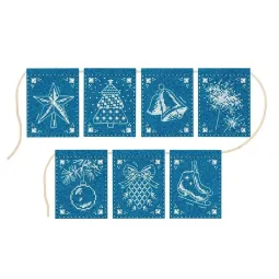 Набор для вышивания крестиком "Гирлянда "Lace Miracle" (7 флажков)" 11x8 см ST-1001